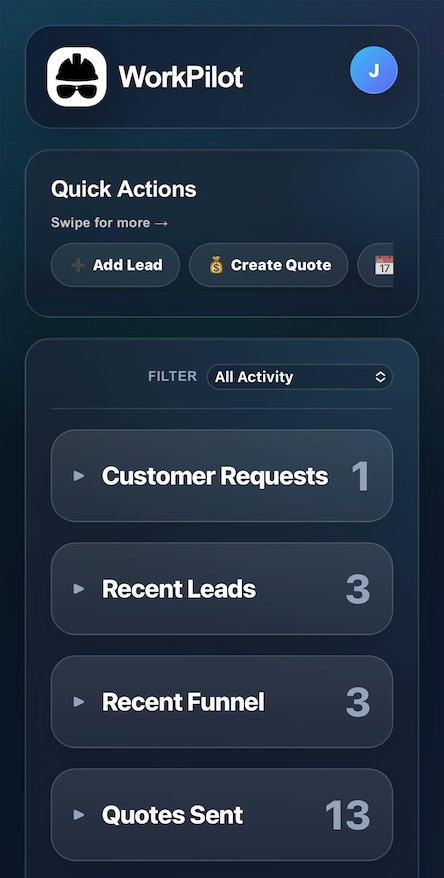 WorkPilot mobile screenshot